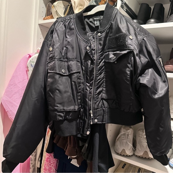 Black Bomber Jacket - Picture 2 of 6